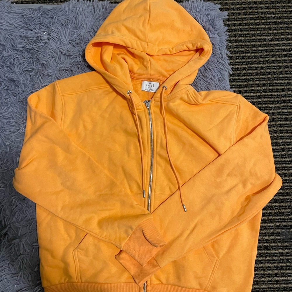 Cozy Orange Zip-Up Hoodie